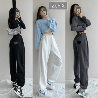 Quần Dài JOGGER HEART Phối Dây Rút Form Rộng Dáng Suông Ulzzang ZEFIX STORE