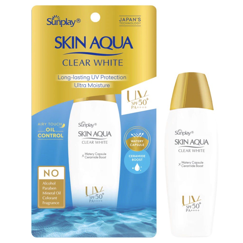 Sữa Chống Nắng Sunplay Skin Aqua Clear White UV SPF50+ PA+++, tuýp 25g, dành cho da dầu, da hỗn hợp hoặc da thường