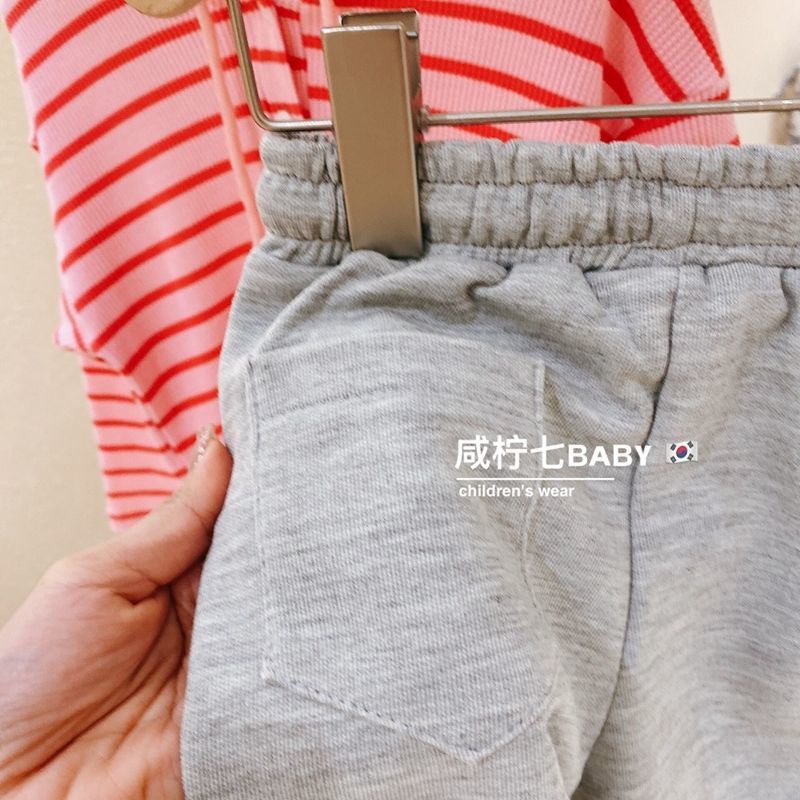 Bộ Đồ Thể Thao Áo Thun In Họa Tiết Kẻ Sọc Thời Trang Xuân Thu Hàn Quốc Nhật Bản Mới 2022 Cho Bé Gái