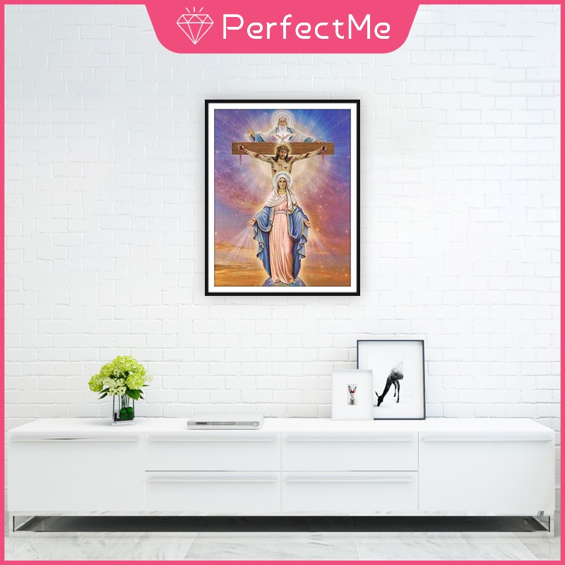 Bộ tranh đính đá 5D tự làm hình đức mẹ Mary 30X40cm