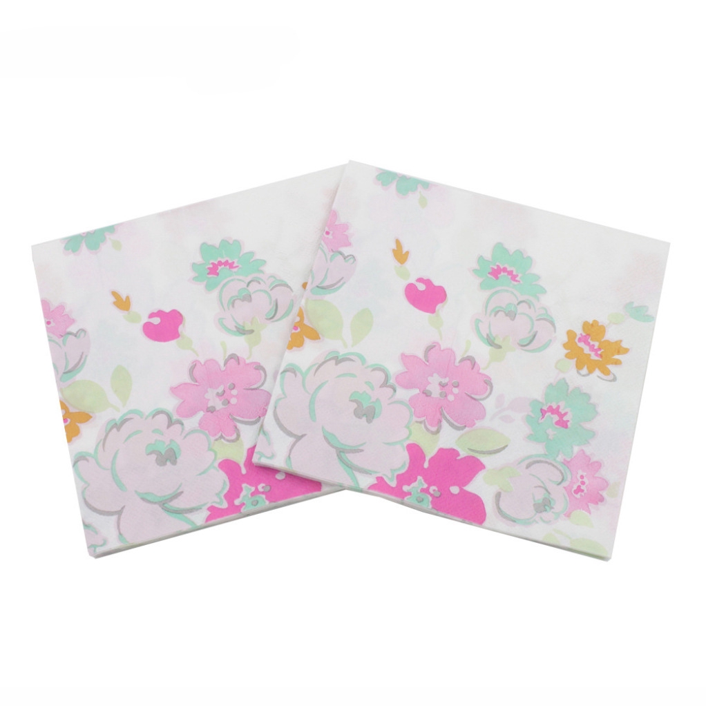 Gói 20 Khăn Ăn In Hoa Xinh Xắn