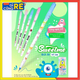 [giá rẻ] COMBO 5 chiếc Bút Bi Đùn siêu trơn Sweet Me Điểm 10 | TP-08, Bút nến mẫu mới