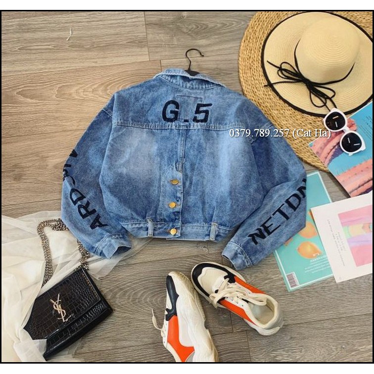 Aó khoác jean nữ xám xanh form dưới 58Kg G5 style BB07