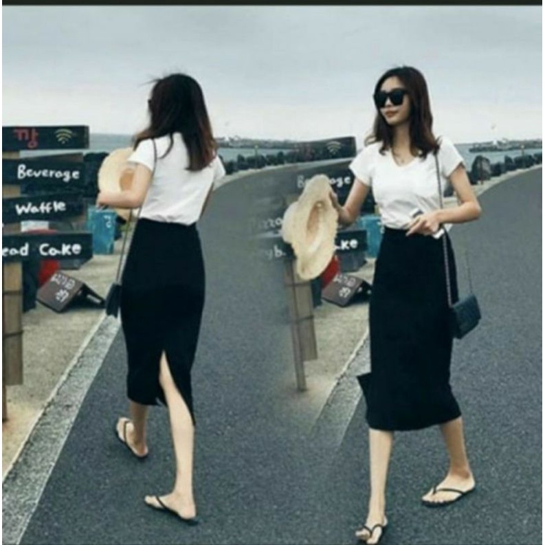 Chân váy ôm body - dáng dài xẻ sau