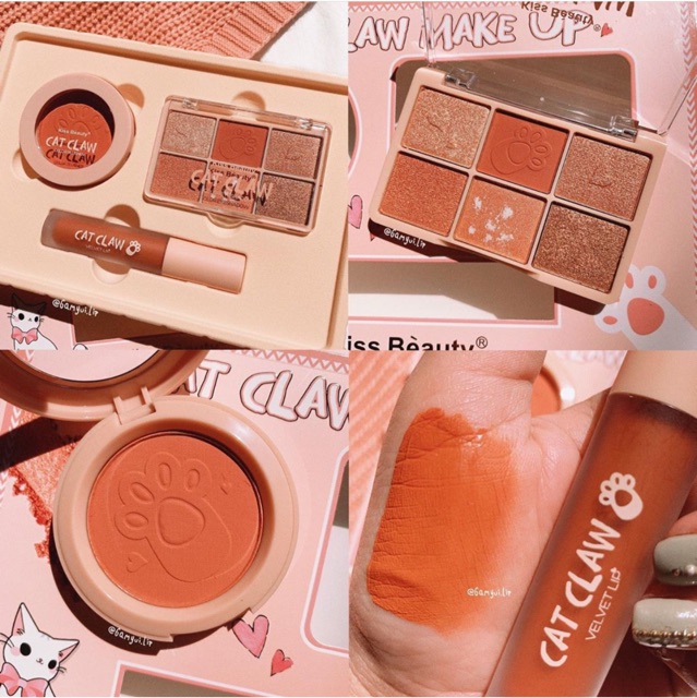 (BTD3) Bộ Trang Điểm 3in1 Cat Claw Gồm Phấn Má + Phấn Mắt + Son Kem Của Kiss Beauty Hàng Nội Địa Trung | BigBuy360 - bigbuy360.vn