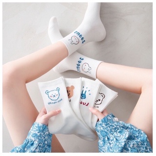 Tất vớ trắng cổ cao Hàn quốc