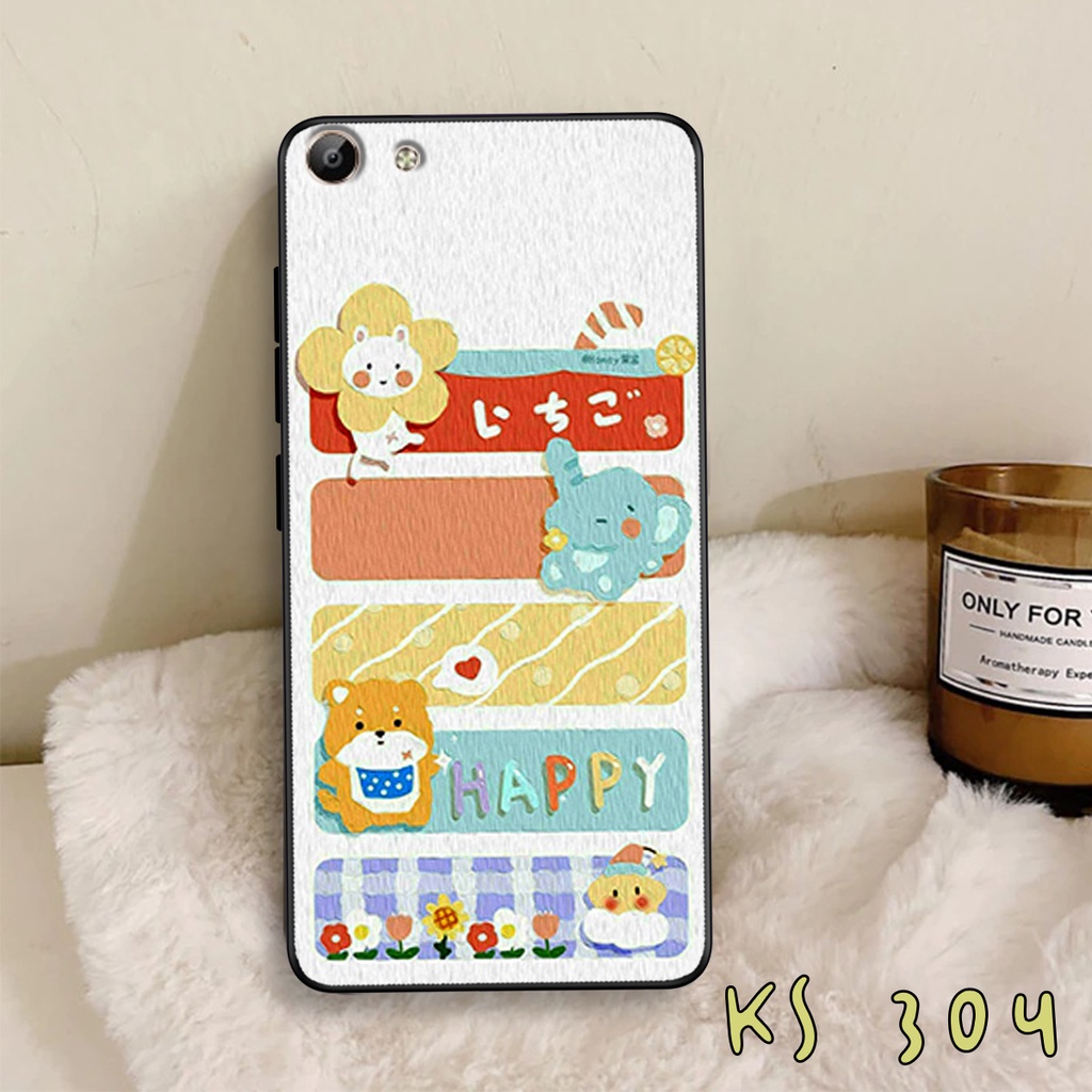 Ốp lưng Vivo Y53 - Vivo Y55 - Vivo Y62 -Vivo Y69 - Ốp in hình gấu &amp; thỏ đang yêu - lưng nhám viền TPU cao cấp