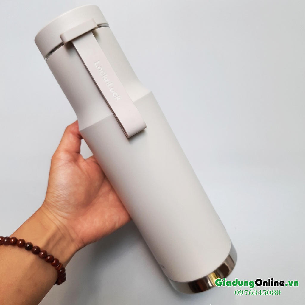 Bình giữ nhiệt LocknLock Metro Edge Tumbler LHC4199IVY 620ml - trắng ngà - Larva Store