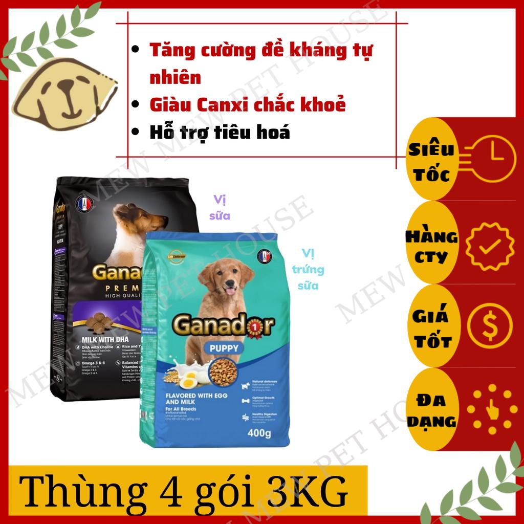 [Chính hãng][Date xa][Hỏa tốc]Hạt Chó Ganador Puppy Thùng 4 gói 3Kg Vị Trứng Sữa/Sữa DHA