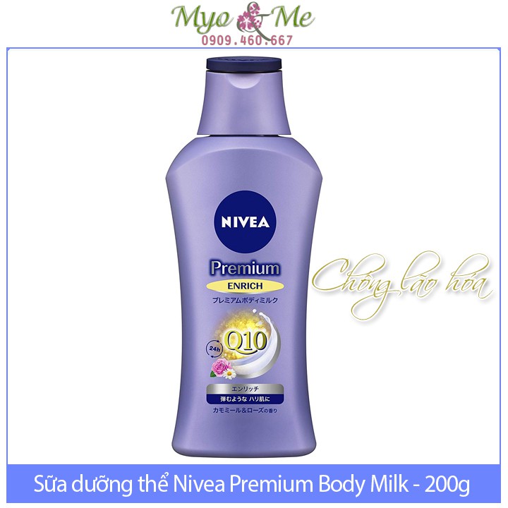 Sữa dưỡng thể Nivea Premium Body Milk Nhật Bản dưỡng ẩm/dưỡng trắng/chống lão hóa cho da