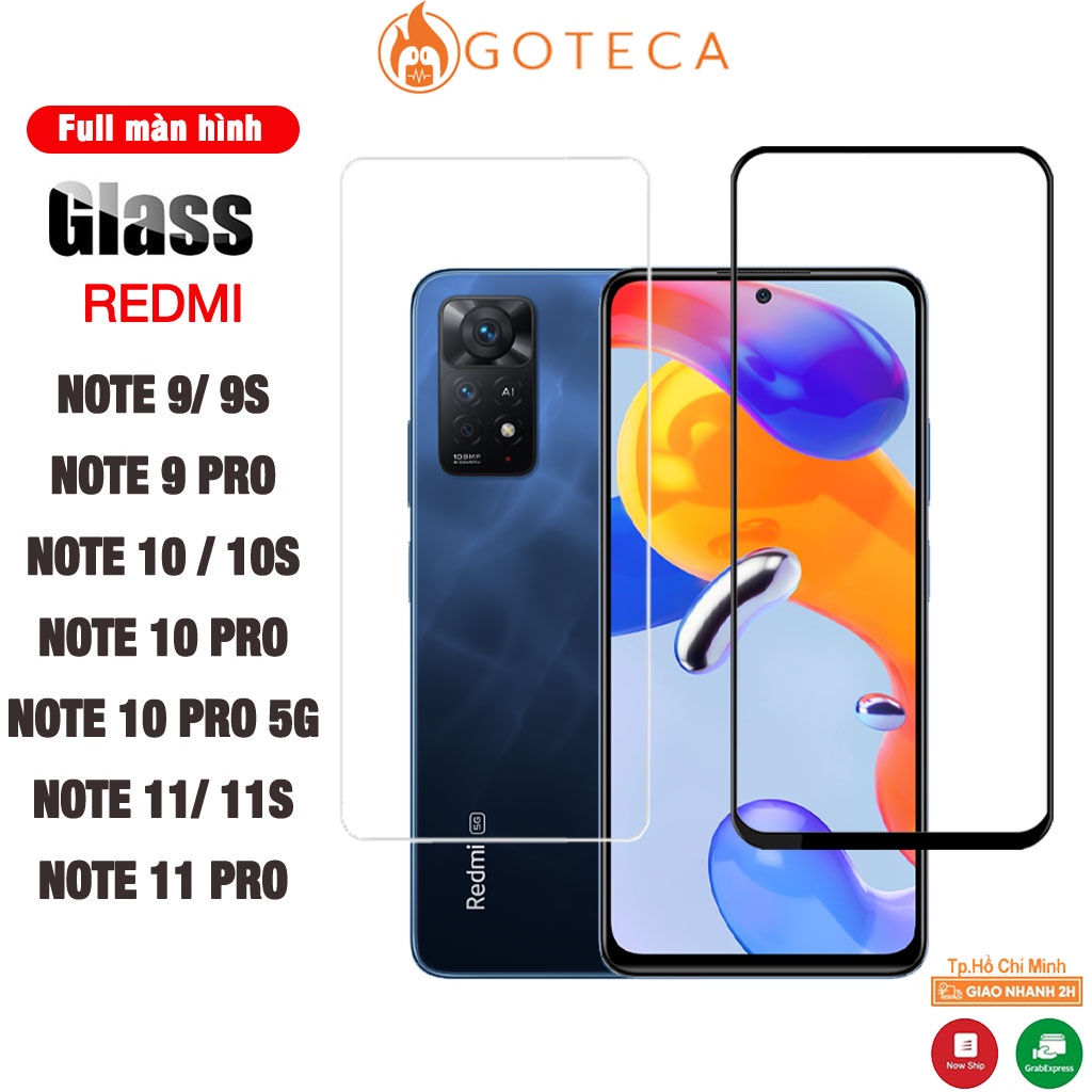 Kính cường lực Xiaomi Redmi Note 10/Note 9/Note 8/Note7/Pro/Mi 11 lite/10T/9T/9C/9A/9s/8A/9...Full màn KINGKONG Nano H9+