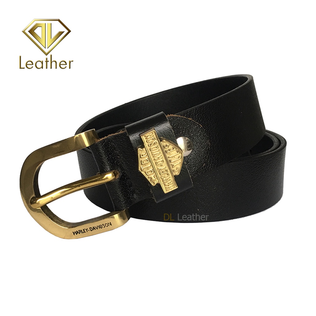 THẮT LƯNG NAM DA BÒ ĐẦU KHÓA ĐỒNG NGUYÊN KHỐI, ĐEN/NÂU DLKĐHL-01