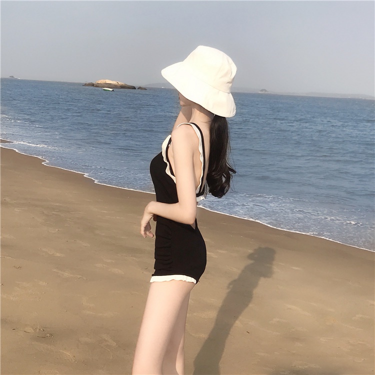 Bikini một mảnh thiết kế phối viền sang chảnh - Đồ bơi nữ phong cách Hàn Quốc DEMURE