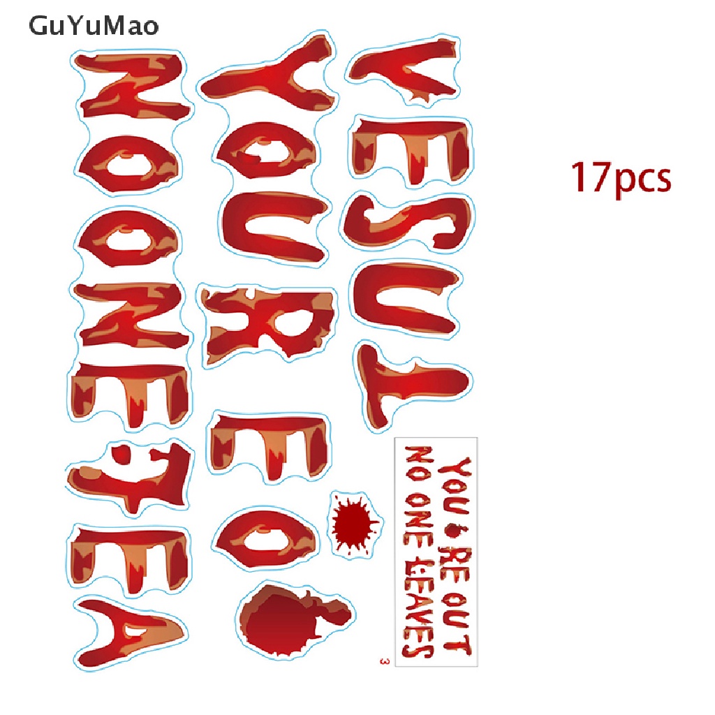 [cxGUYU] Nhãn Dán Cửa Kính Phòng Tắm In Hình Bàn Tay Máu Kinh Dị Trang Trí Halloween PRTA