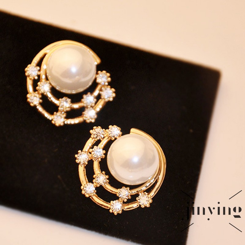 GETNOIVAS Khuyên tai mặt kiểu ngôi sao mặt trăng đính đá thanh lịch thời trang