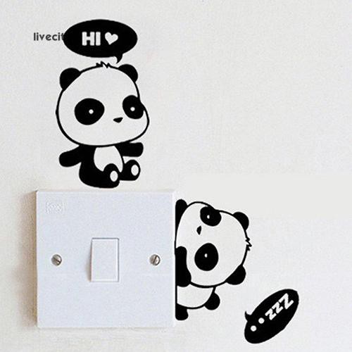 Nhãn dán hình gấu trúc dễ thương cho công tắc điện gia đình | BigBuy360 - bigbuy360.vn