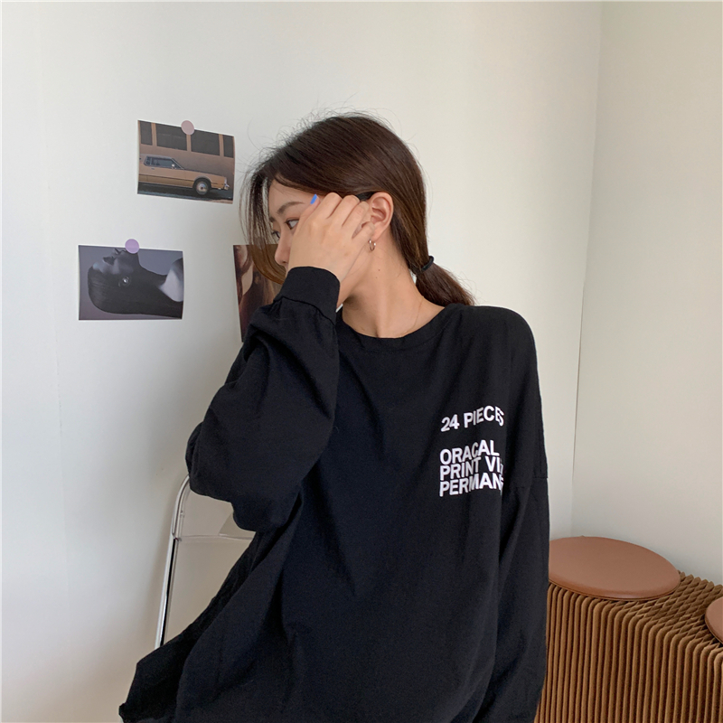 SUXI Áo Thun Tay Dài Dáng Rộng In Họa Tiết Thời Trang Mùa Thu Cho Nữ