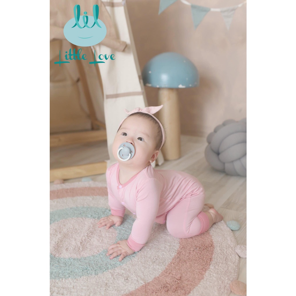 [Mã BMTTC60K giảm đến 60K đơn 50K] Bộ body sơ sinh smoothy 01 cho trẻ từ 0-6m little love (LBD22)