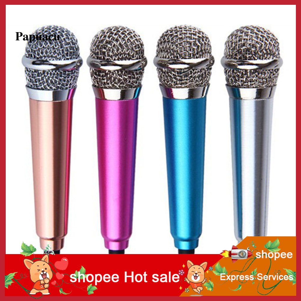 Micro Hát Karaoke Mini Giắc Cắm 3.5mm Có Chân Đế Cho Iphone Android