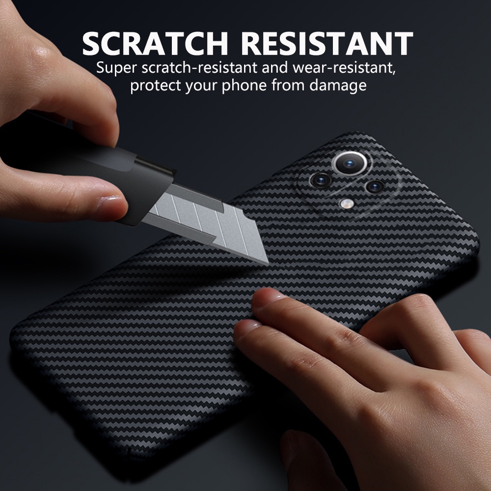 Ốp Điện Thoại Sợi Carbon Cứng Siêu Mỏng Cho Xiaomi Mi 12 Pro 11 Lite 10 Ultra Mi11T 10S