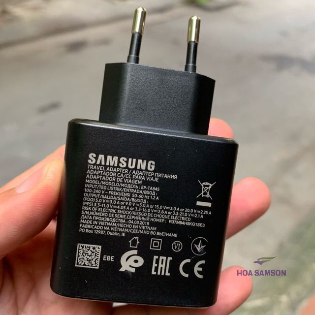 Củ Sạc Nhanh Samsung 45W cho Note 10 / Note 20 Chuẩn PD Type C Travel Apdater EP-TA845X