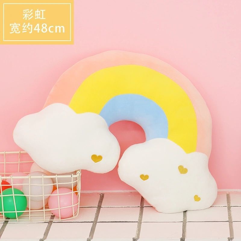 Gối Ôm Nhồi Bông Siêu Mềm Màu Cầu Vồng Kiểu Bắc Âu Sáng Tạo