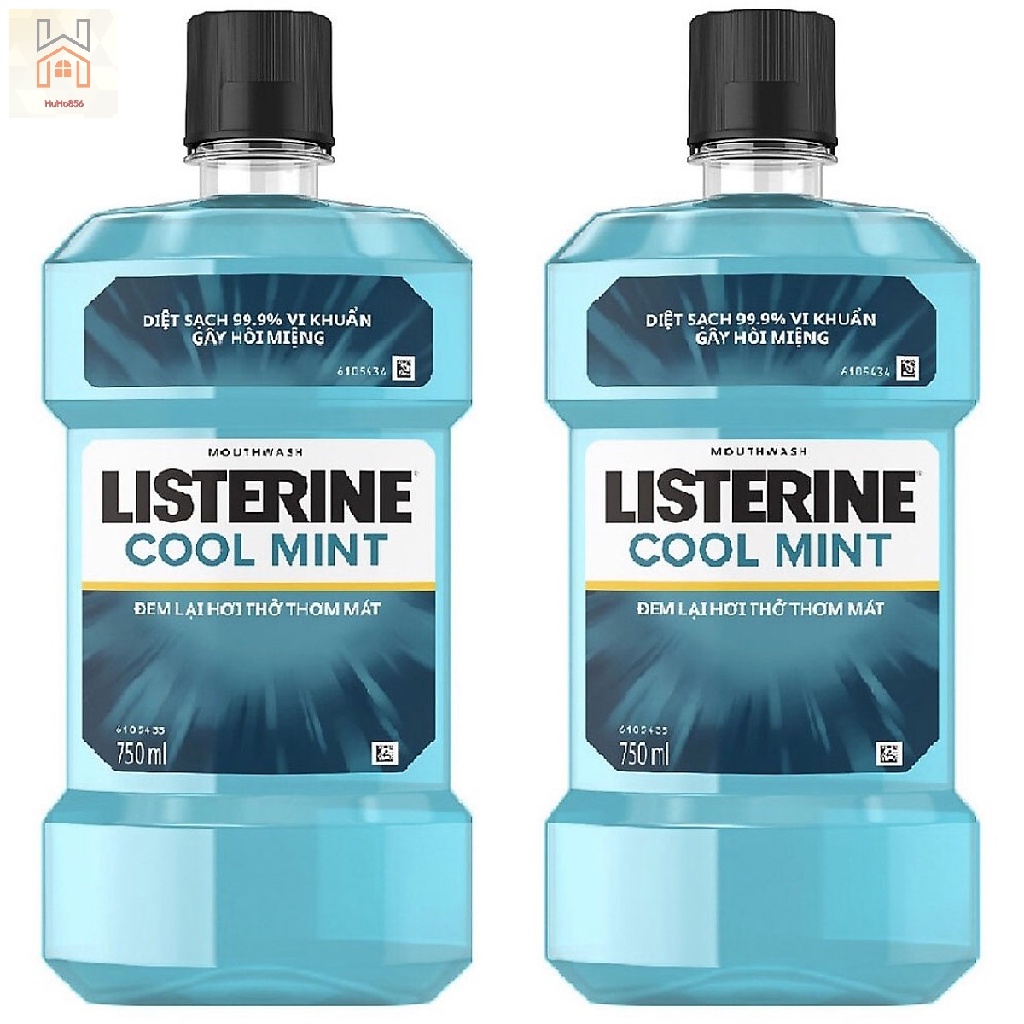 Nước Súc Miệng Listerine Bạc Hà Mát Lạnh Cool Mint Diệt Khuẩn - Giữ Hơi Thở Thơm Mát 750ml