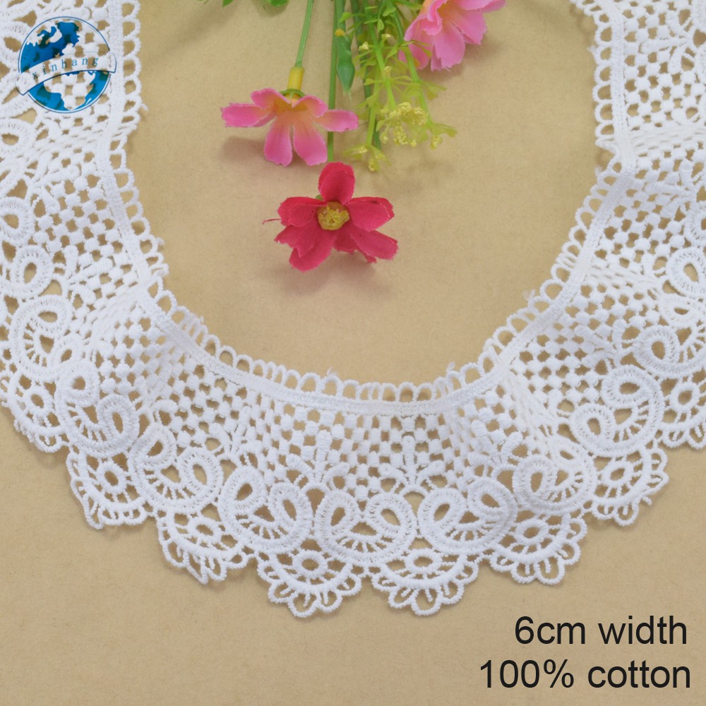 Dây Ruy Băng Ren Thêu Trang Trí Quần Áo Bằng cotton 100% Rộng 6Cm 4061