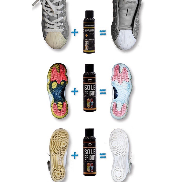 Chai Dung Dịch Tẩy Ố Vàng Đế Giày SHOES CARE cho chất liệu Icy, Cao Su, Nhựa, Boost, dung dịch làm trắng giày X8