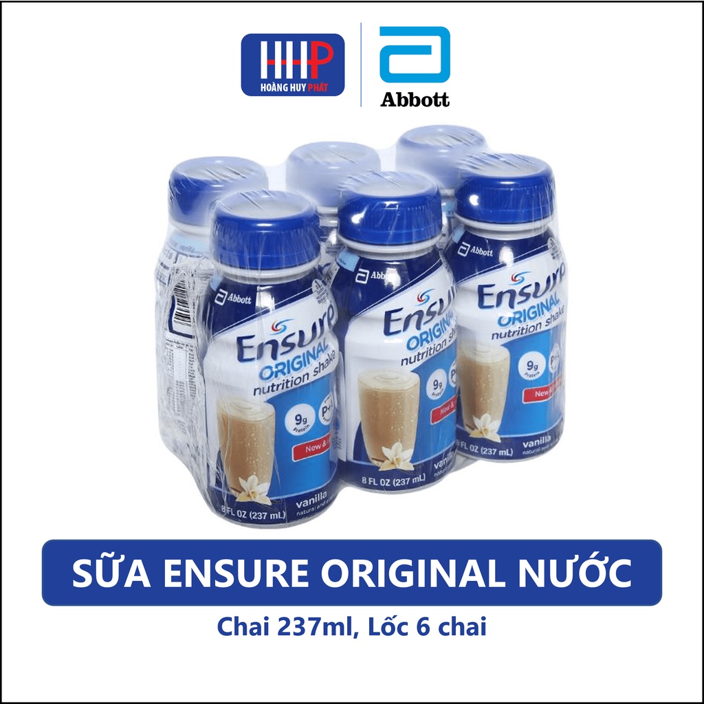 Date mới nhất - SỮA ENSURE NƯỚC chai 237ml “ lốc 6 chai” Giá tính tiền là 1 chai