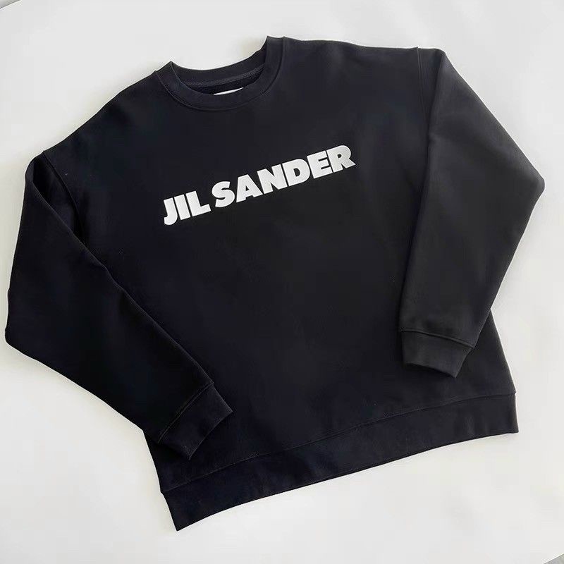 Sweater nỉ ngoại trắng đen in chữ JIL SANDER