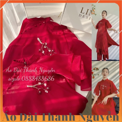 Áo Dài Tết Voon Tơ 4 tà May Sẵn