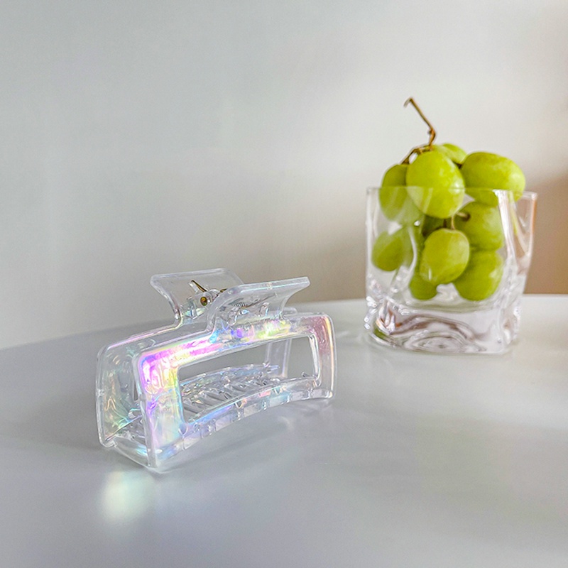 Kẹp Tóc Càng Cua Trong Suốt Hình Vuông Phong Cách Hàn Quốc Cho Nữ