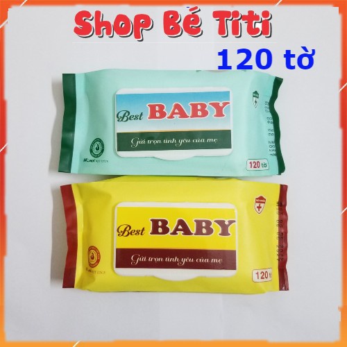 Khăn ướt BABY 120 Tờ khăn ướt cho bé Cao cấp Mềm Mịn  An Toàn Cho Bé Shop Bé TiTi