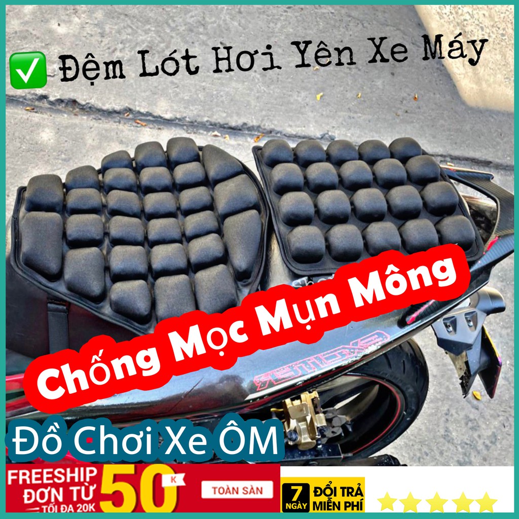 Đệm Lót Yên Xe Máy Bơm Hơi, Mút Đàn Hồi - Ngồi Cả Ngày Không Mỏi