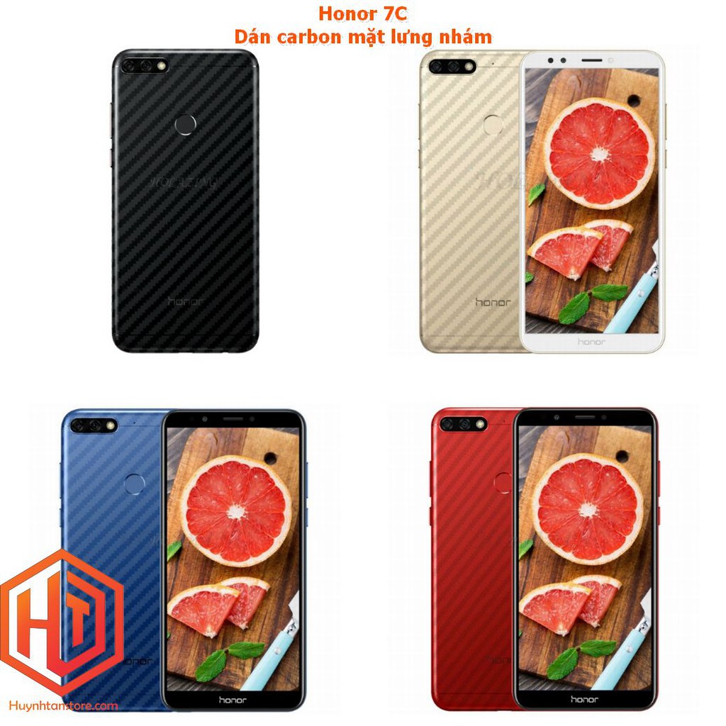 Miếng dán decal carbon mặt sau Huawei Honor 7C  nhám mặt lưng