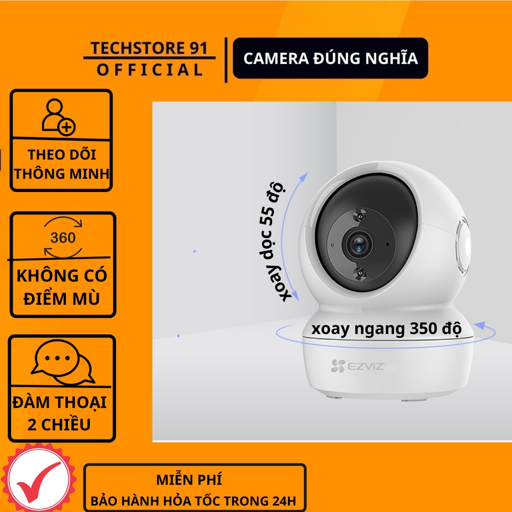 Camera wifi ezviz C6N cảnh báo về điện thoại, loa mic đàm thoại 2 chiều TECHSTORE 91