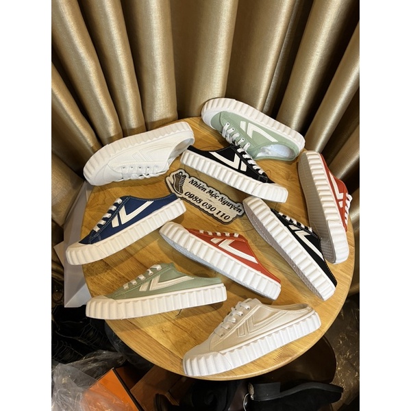 Giày sục thể thao nữ, sneaker dáng cơ bản phối viền đế sò cá tính năng động dễ phối đồ