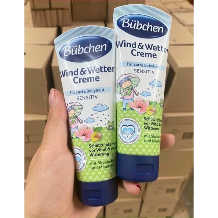 Kem dưỡng da chống nẻ dưỡng ẩm toàn thân buchen wind &amp; wetter Creme 75ml chính hãng đức dành cho trẻ em trẻ sơ sinh