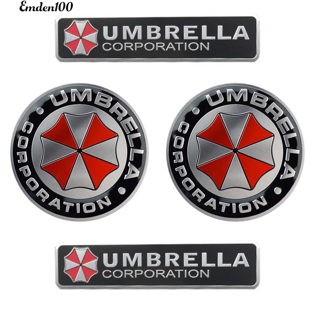 Miếng dán hợp kim nhôm họa tiết chữ Umbrella Corporation trang trí xe ô tô độc đáo
