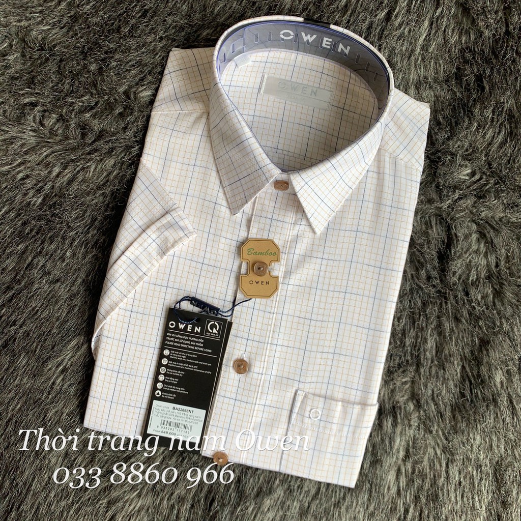 OWEN - Áo sơ mi ngắn tay Owen chất sợi tre 22666 | BigBuy360 - bigbuy360.vn