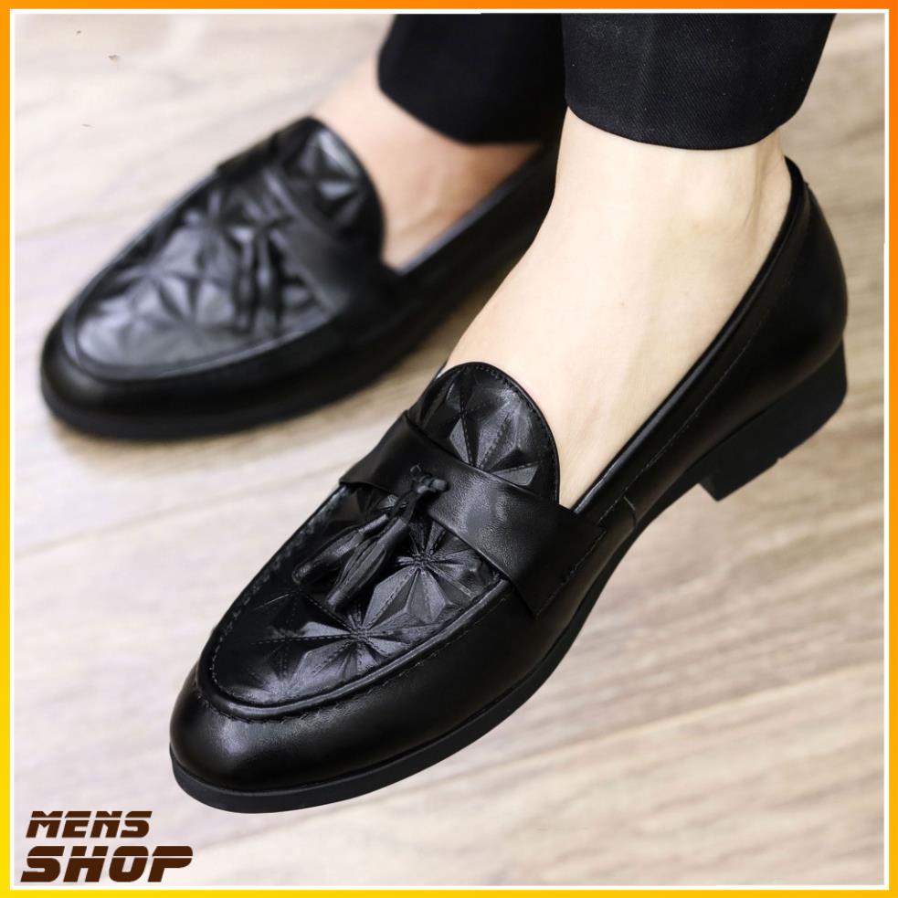 Giày Lười Nam Da Lì Vân 3D Có Chuông- Mã G012 chuông