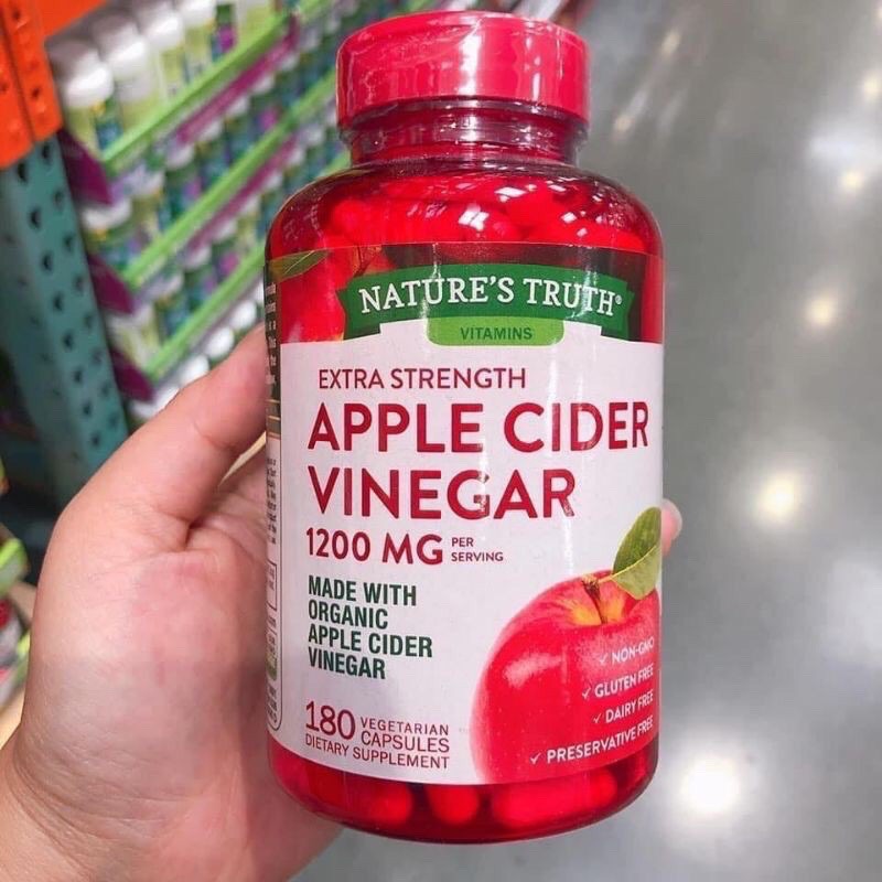 Viên uống giấm táo Apple Cider Vinegar 1200mg - Giúp giảm cân, đẹp da, detox cơ thể