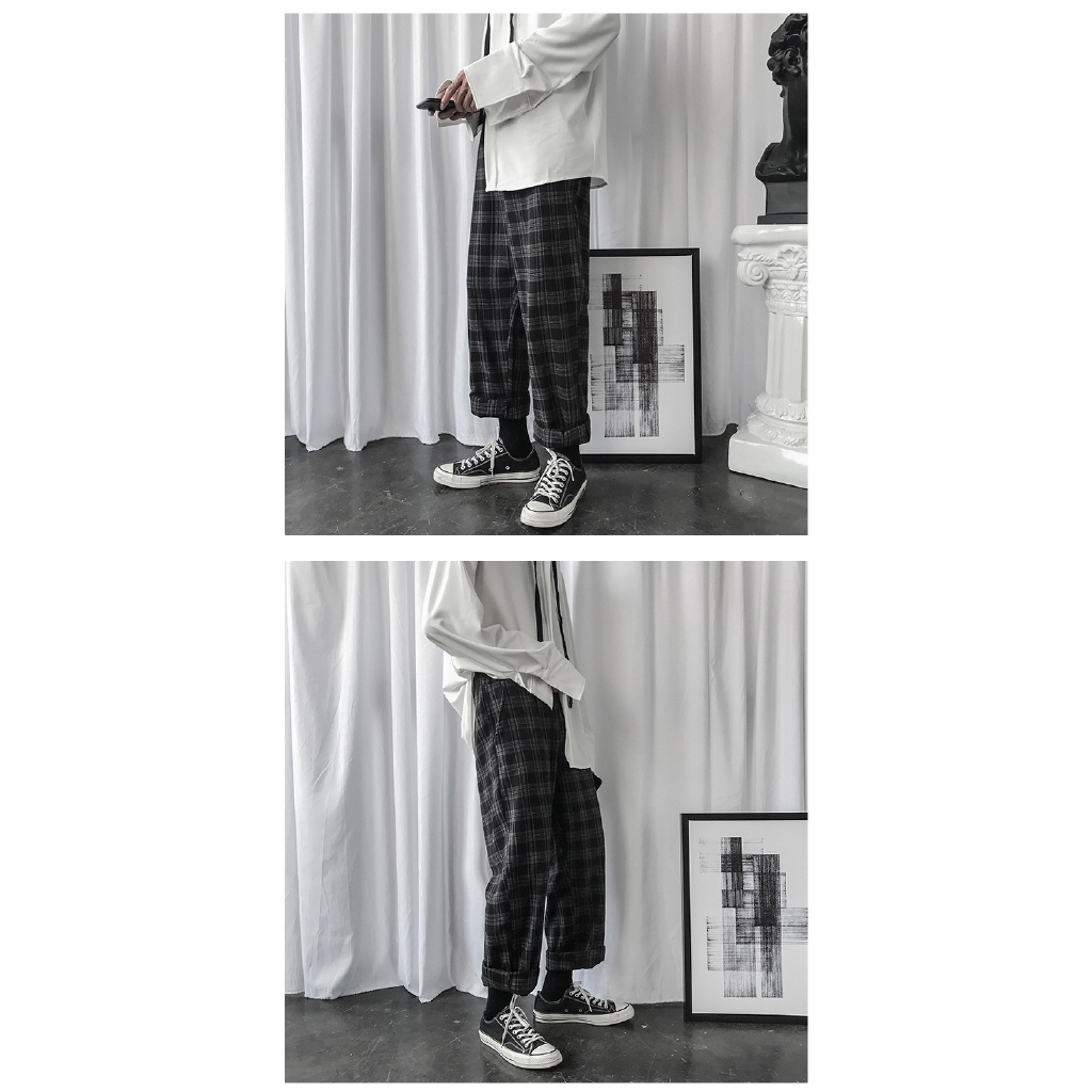 Quần Dài Ống Rộng Họa Tiết Sọc Caro Thời Trang Cho Nam | BigBuy360 - bigbuy360.vn