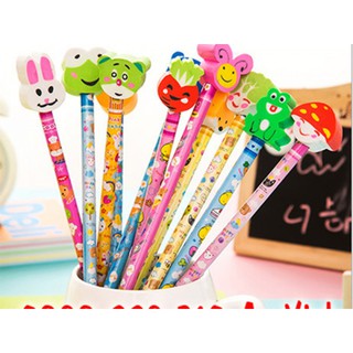 bút chì gỗ đầu tẩy hình thú ngộ nghĩnh