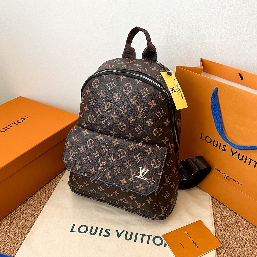 Balo da nam nữ thời trang Cặp đi học PUKA Balo LV da pu cao cấp chống nước phong cách unisex ulzzang