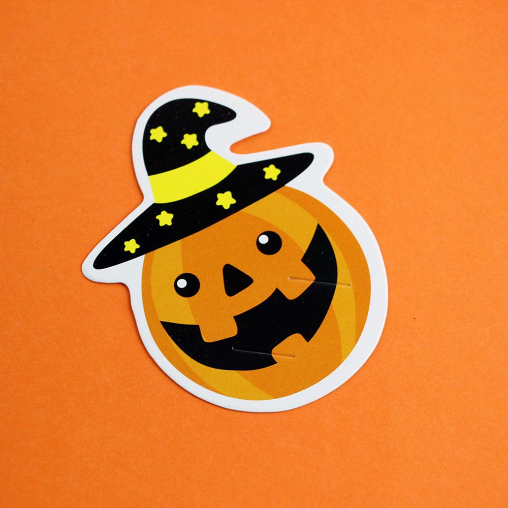 Bộ 50 thẻ giấy trang trí kẹo theo phong cách halloween nhiều kiểu vui nhộn
