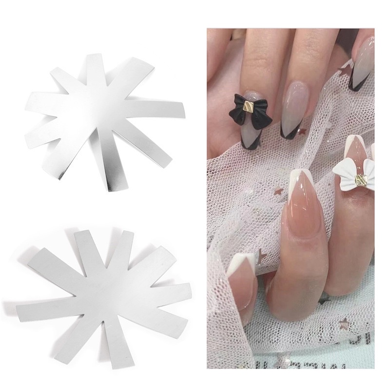 Khuôn French cắt bột đắp móng hình chữ V; oval; tròn