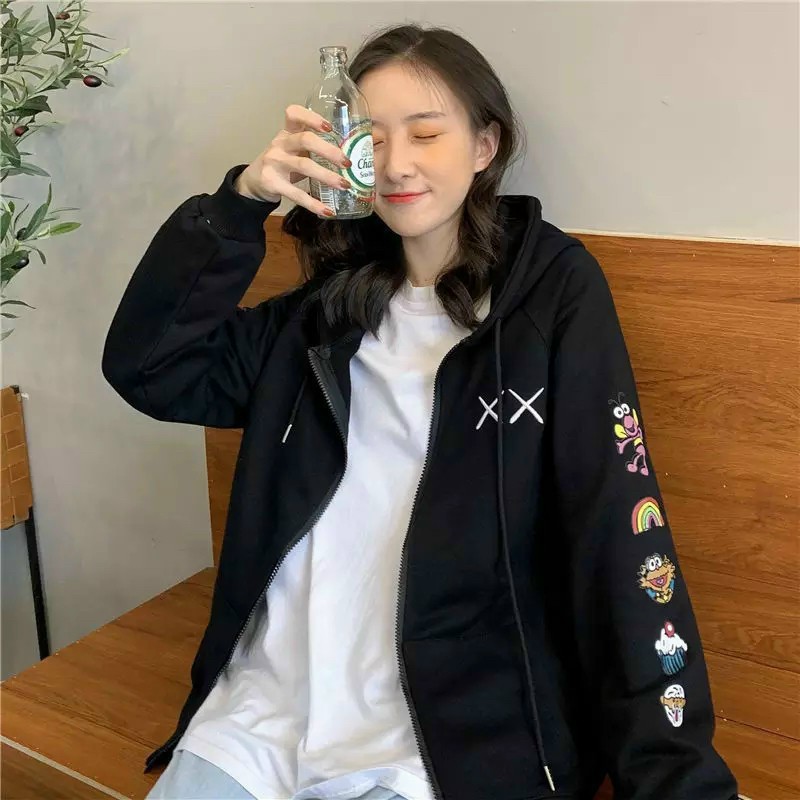 [HÀNG THIẾT KẾ] Áo Cardigan Nam Nữ Unisex, chất nỉ dày dặn In Sticker Ver 2 SIêu Hot ANIGO UNISEX | BigBuy360 - bigbuy360.vn