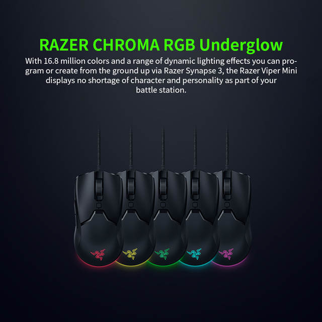 Chuột chơi game cảm biến quang học RGB siêu nhẹ có dây Razer Viper Mini 8500DPI chất lượng cao